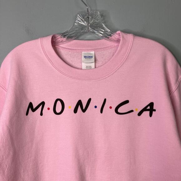 Gildan Monica Friends Style Crewneck Pink Pullover Sweatshirt Women's Size S - Picture 6 of 14